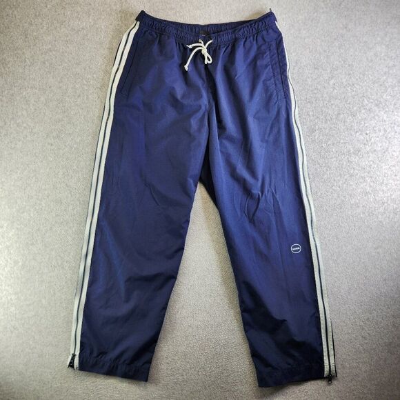 Vintage Nike Pants Mens XL Blue Y2K Track Ripstop Side Zip Off Wide Leg Swishy - Picture 1 of 16